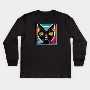 the hungry cat Kids Long Sleeve T-Shirt